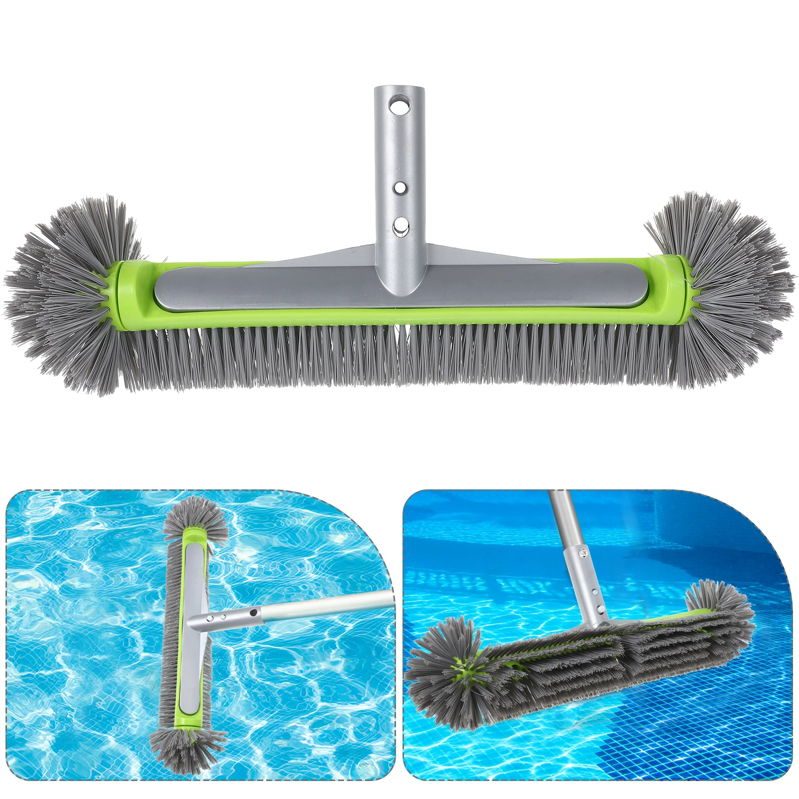

Pool Brush Head For Cleaning Pool Walls,Inground/Above Ground Swimming Pool Round Scrub Brushes Curved Pool Corner Brush