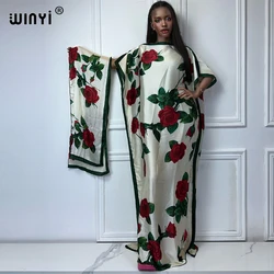 WINYI african dresses for woman traditional outfit abaya women muslim dress Kaftan Elegant Maxi flower boho print party dresses