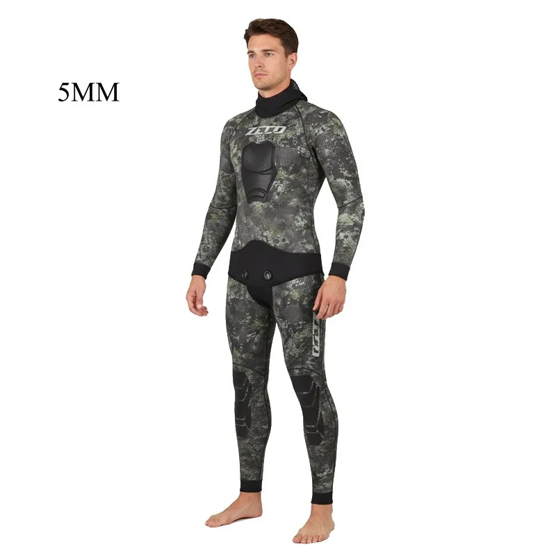 

3.5MM/5MM Neorpene Keep Warm UnderWater Hunting Beach Surfing Swim Diving Suit Hooded Scuba 2Pcs Snorkeling Kayaking WetSuit