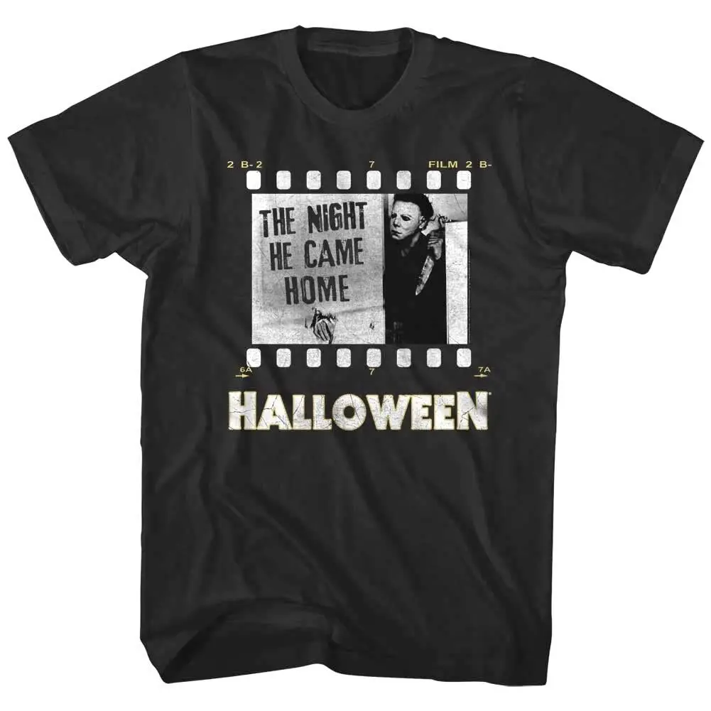 Halloween Horror Movie Film Strip Men'S T Shirt The Night He Came Home Vintage