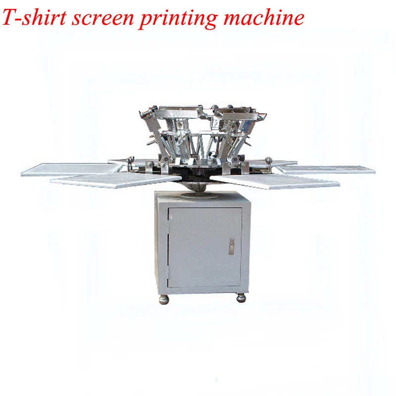 6 color 6 station T-shirt screen printing machine come swith base H0275