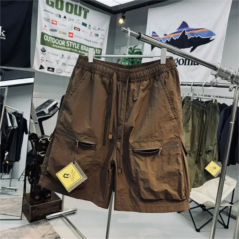 Outdoor Men's Quick Dry Hiking Shorts Anti-Scratch Wear Resistant Water Repellent Fashionable Multi-Pocket Workwear Pants