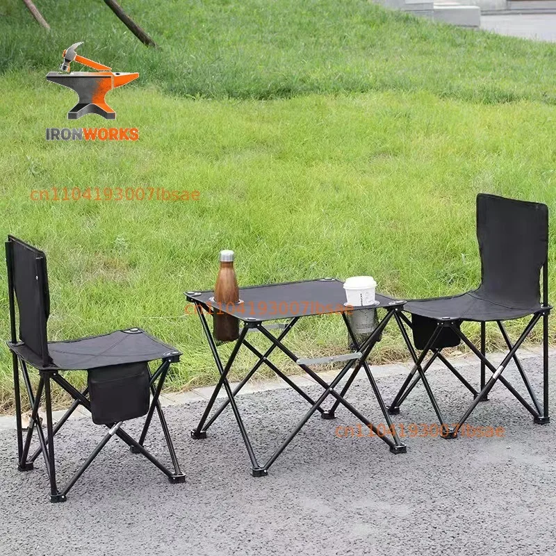 Outdoor folding cloth table Portable art student sketching Leisure camping Folding picnic table and chairs