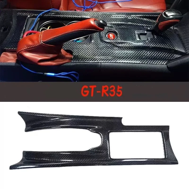 STLFFor Nissans GTR R35 2008–2016, Carbonfaser-Controller-Panel-Rahmen, dekorativer Aufkleber, Innenschalthebelverkleidung