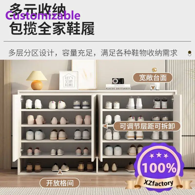 Factory Direct 2026 Top RatedSolid wood shoe cabinet, large-capacity explosion at the door of the home, near the door, balcony,