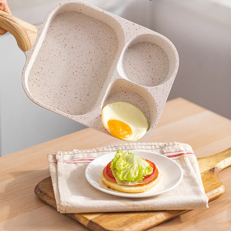 High Quality Non-Stick Frying Pot Pan Upsize Omelet Pan Egg Pancake Steak Pan Cooking Egg Ham Pans New Style 2 Holes 4 Hol