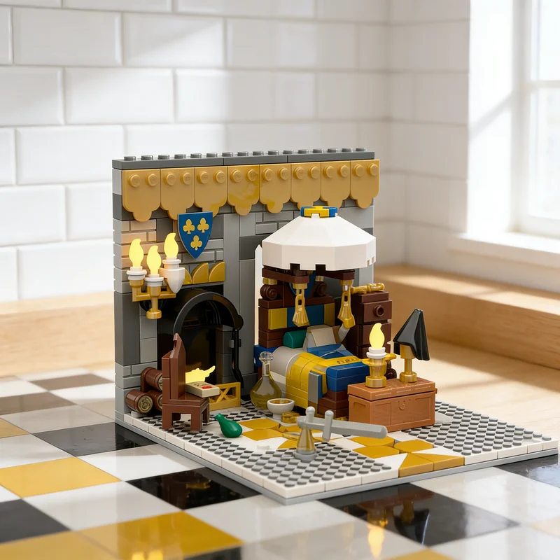330pcs MOC Castle The Bedchamber Siege Model Building Blocks Architecture Idea DIY Creative Kids Assemble Christmas Gift Toy
