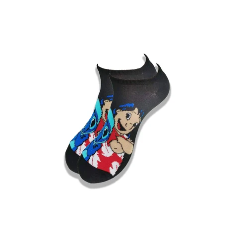 Imagen 2 del producto Calcetines náuticos con estampado de dibujos animados para hombre y mujer, medias transpirables invisibles de tobillo bajo, suaves y cómodas en verano