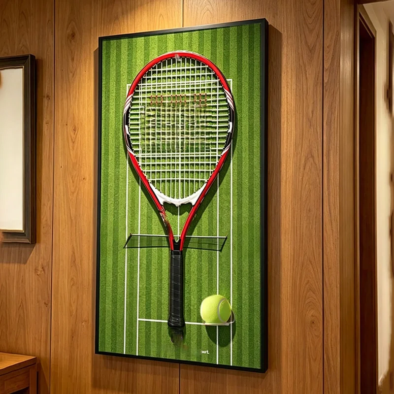2026 Tennis Racket Metal Display Frame Tennis Court Matching Tennis Rack Display Stand (Excluding tennis balls and rackets)
