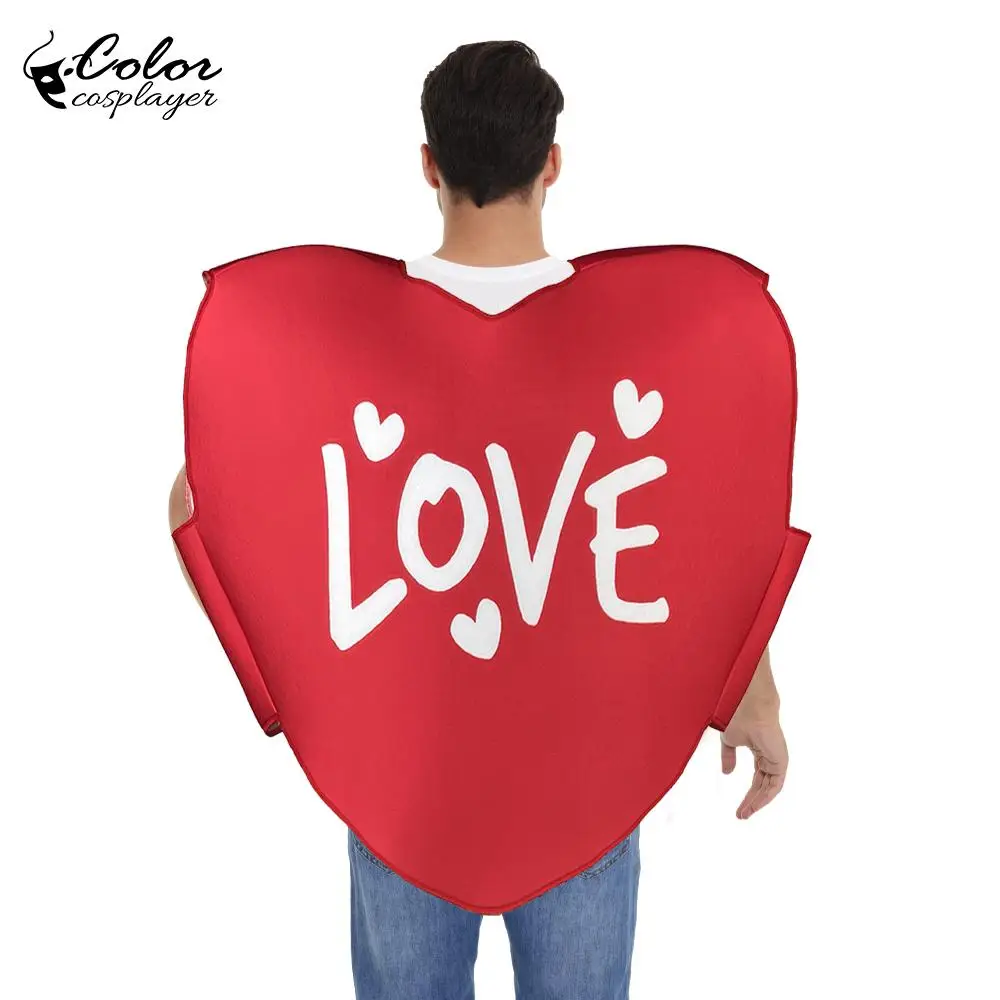 Colore Cosplayer San Valentino Costume Coppia Costume Crea una confessione Abiti Cuore Abbigliamento divertente Abbigliamento da spettacolo di carnevale