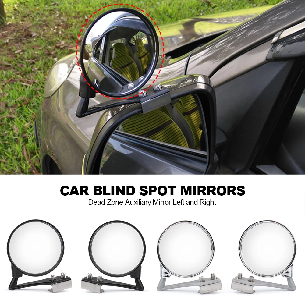 Car Left and Right Front Wheel Blind Zone Mirror 360 Degree Rotation Wide Angle Coach Rearview Mirror Dead Zone Auxiliary Mirror