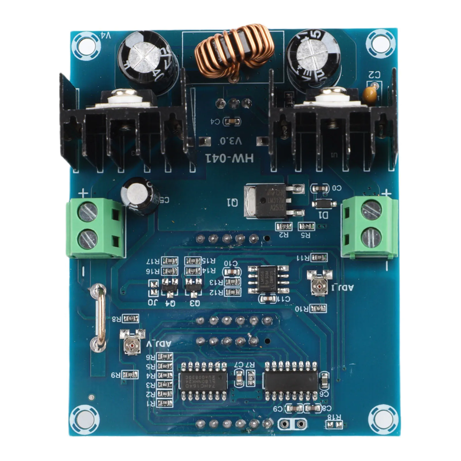 High power digital voltage current regulator module with real time display and thick fiberglass PCB for electronic circuits