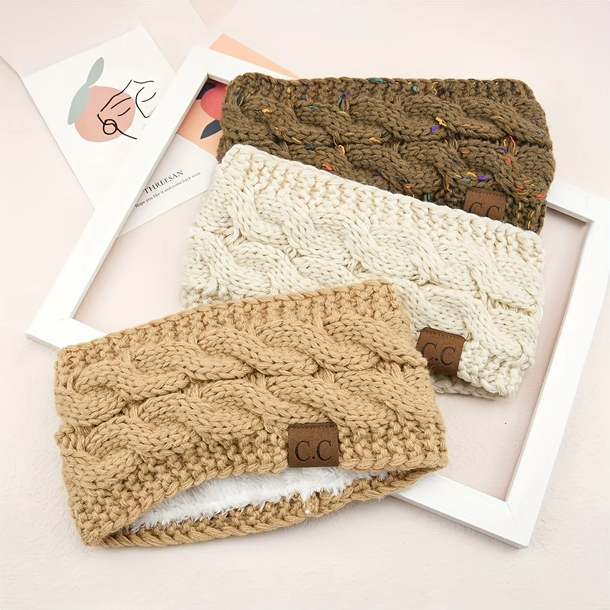1pc Women'S Plush Winter Headband - Soft Warm with Elastic Closure, Comfortable Fabric For Cold Weather, Winter Headband