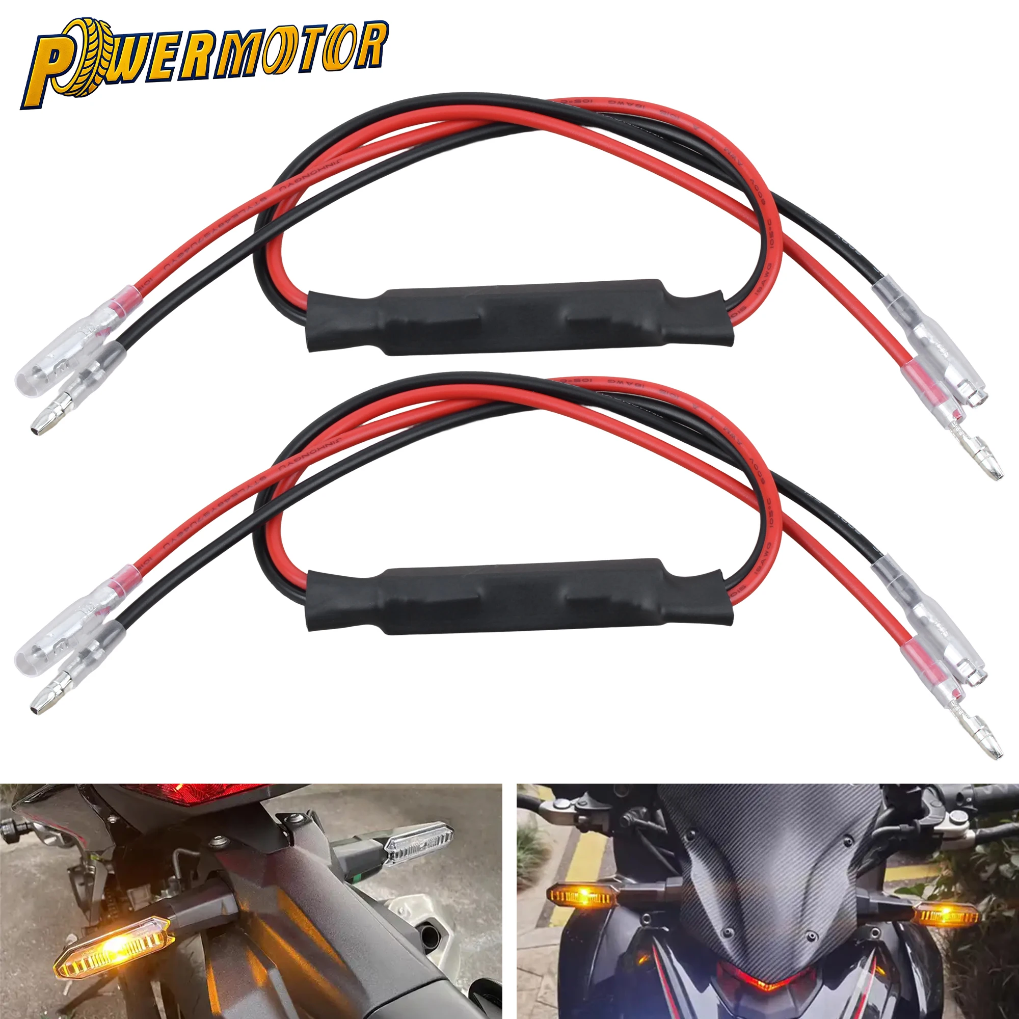 

2PCS Motorcycle Flasher LED Turn Signal Resistor Adapter 12V Universal Indicator Repair Not Flash or Fast Flash Load Resistors