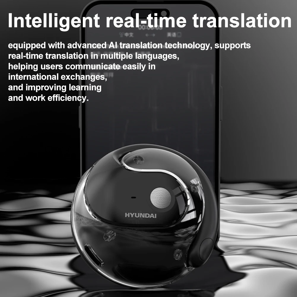 HY-T26Pro Language Translators Headphones Wireless Bluetooth5.4 Open-Ear Translator Earbuds IPX5 Waterproof Translation Earphone