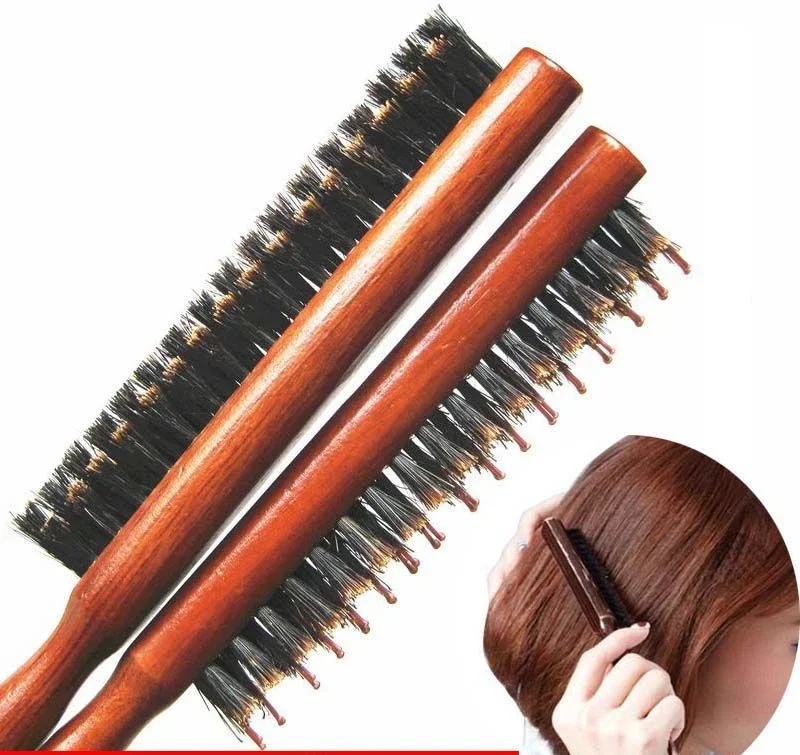 1 Stuks Salon Rug Haarborstel Zwijn Borstelhaar Hout Slanke Lijn Haar Kam Kappers Professionele Styling Tools Borstel Vrouwen