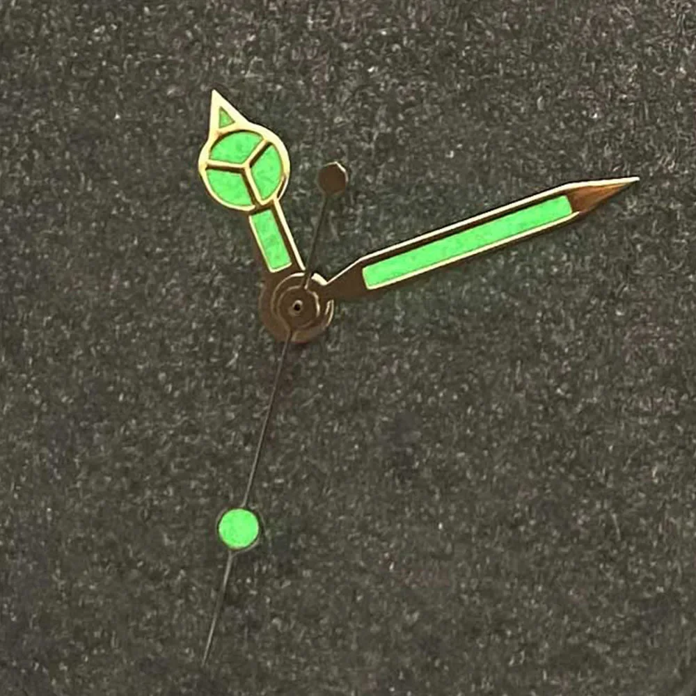 White Mercedes Style Green C3 Luminous Needles Watch Accessories Suitable for NH35 NH34 NH36 Diver Watch Hands Set Pointer Pin