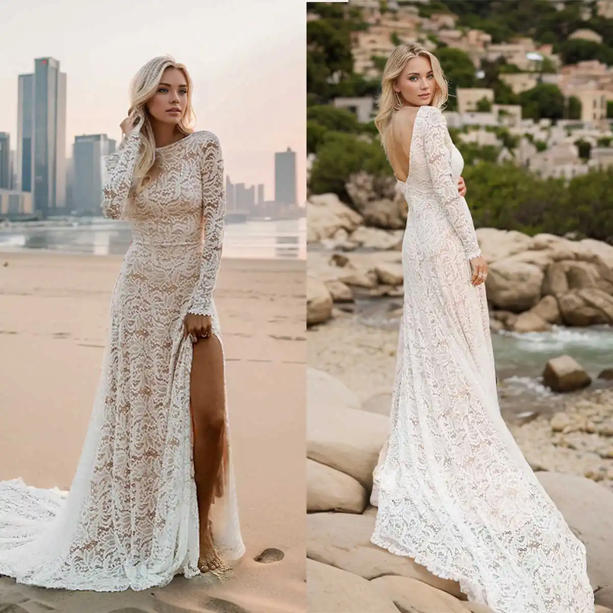 

Attractive Sheath Gown Wedding Dresses Pattern Lace Bridal Gowns Sweep Train Big Size Vestidos De Novia Custom Size Colour