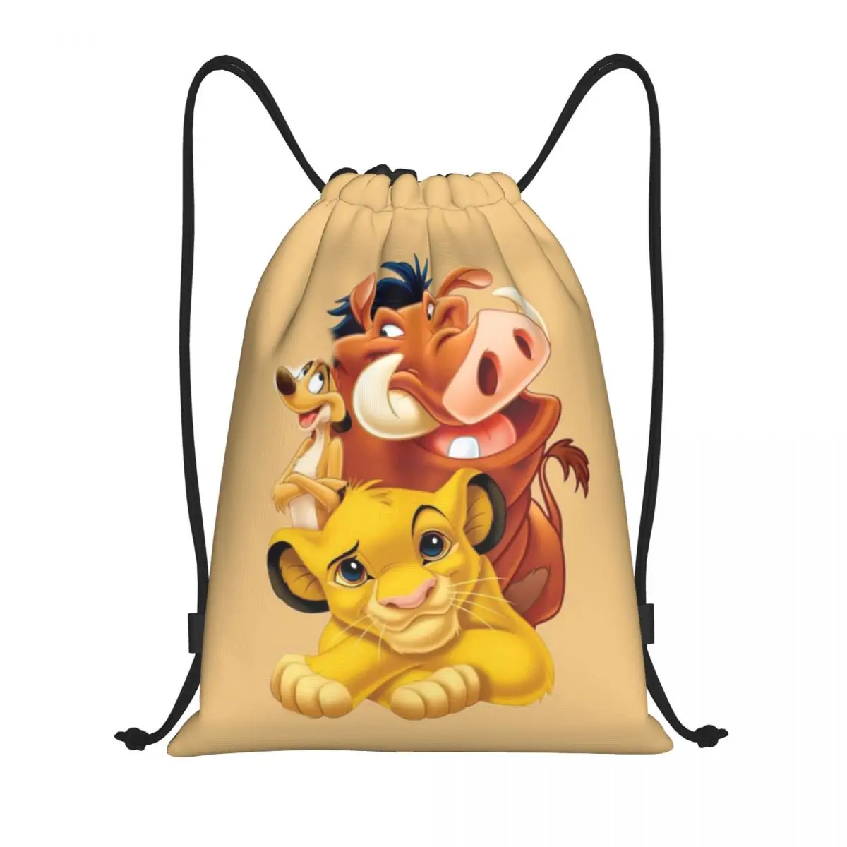 

Custom Hakuna Matata The Lion King Drawstring Backpack Sport Gym Sackpack Portable Simba Pumbaa Movie Cartoon Shopping Bag Sack