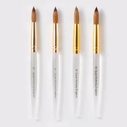 Nail Art Brush Manicure Tips Tool Kolinsky Sable Acrylic Painting Gel Carving Pen 16#18#20 Polish Liquid Powder Salon Drawing
