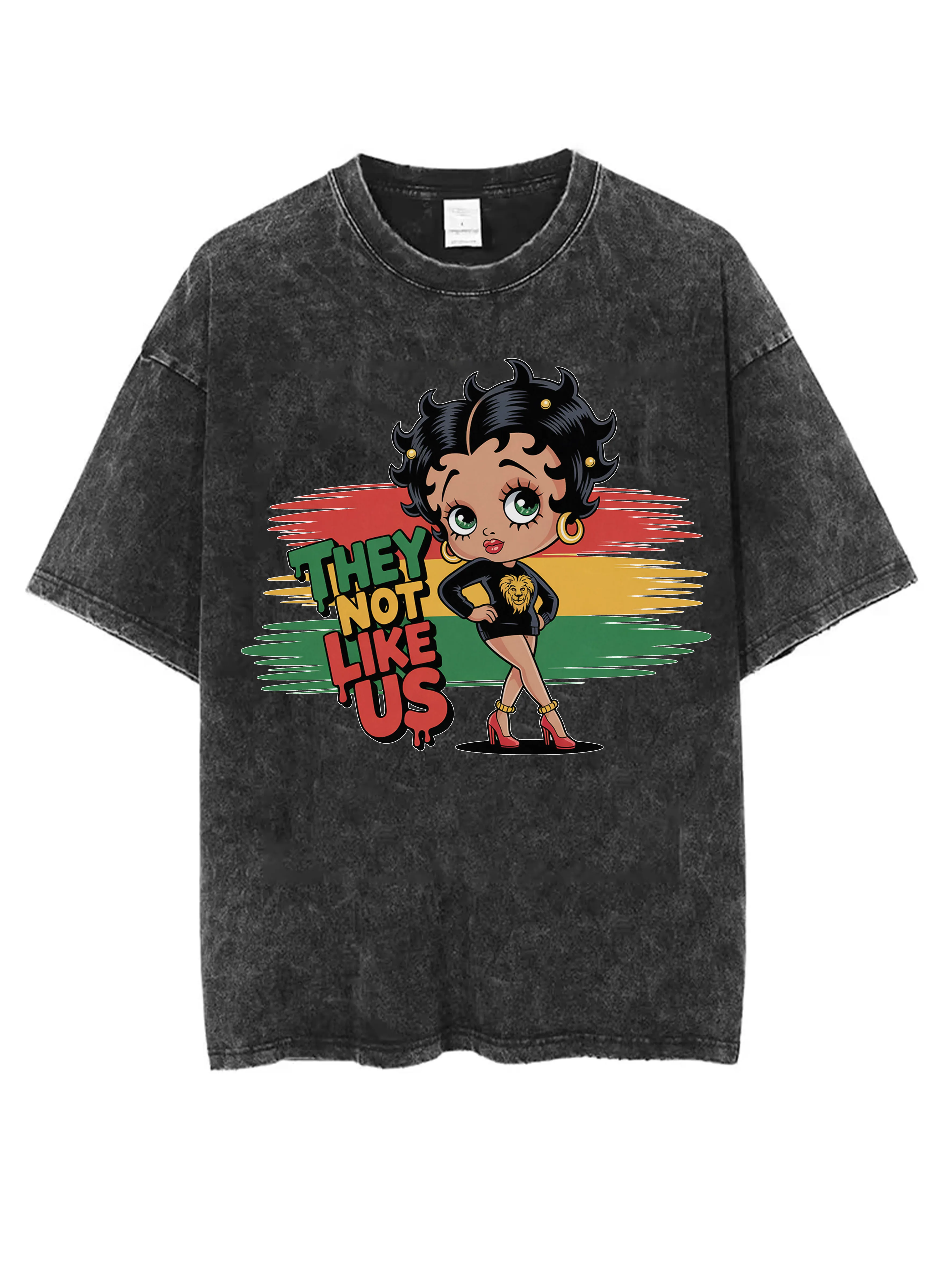 

Они не как мы, черный месяц истории, звездные наушники, мытая черная футболка с круглым вырезом, свободная посадка для мужчин, женщин, Рождество, зима