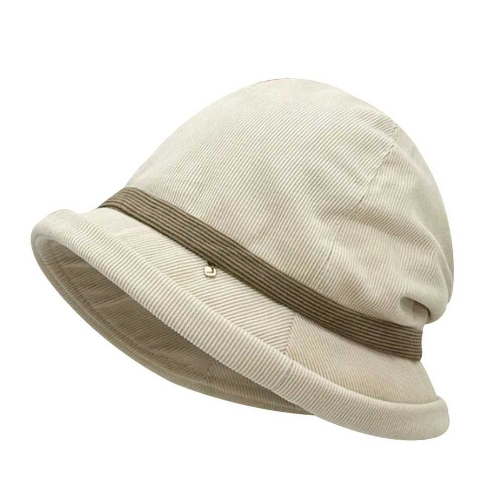 

Casual Warm Winter Hats Corduroy Ear Protection Bucket Hat Outdoor Soft Fisherman's Cap ​​