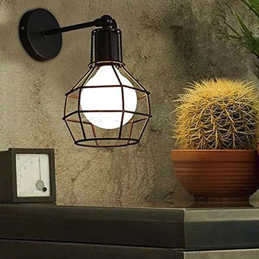 

2Pcs Vintage Birdcage Lampshade Iron Art Lamp Shade Pendant Lighting Cover Chandelier Home Decor Iron Art Lampshade