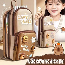 Kawaii Otter Large Capacity  Pencil Cases Kids Cute Capillary Bags Child Pouch Back To School Aesthetic Organizer For Girls Boy