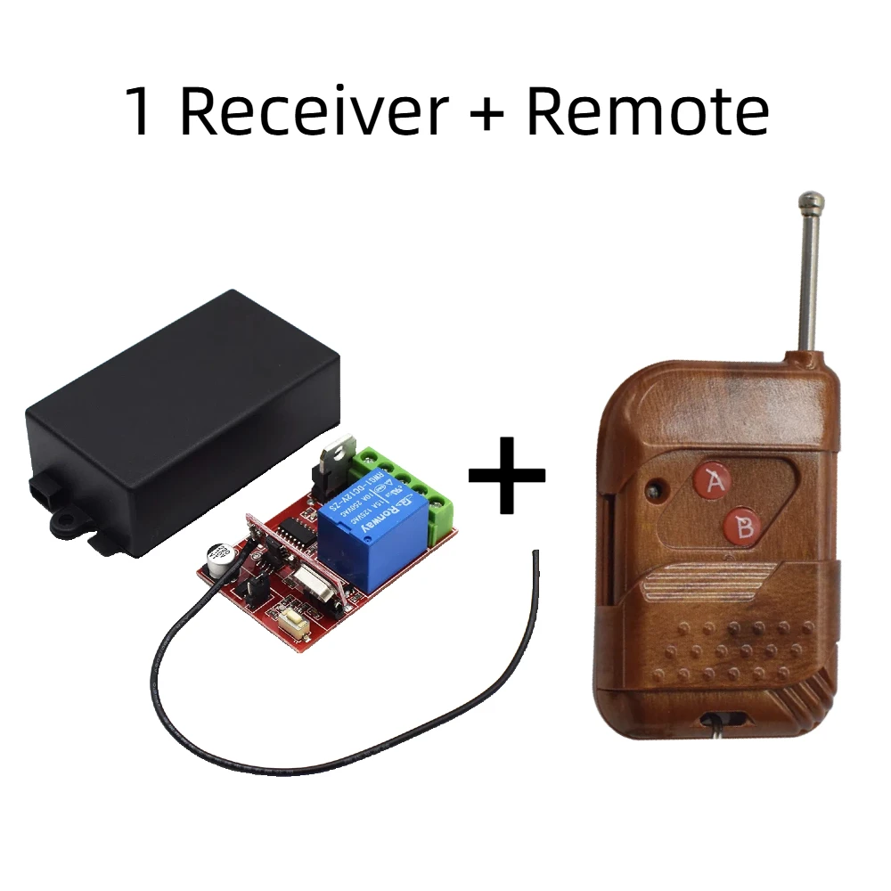 

Universal Motor Controller 12V-24V Garage Door Receiver Switch compatible With 433.92MHz Learning Code Remote Control
