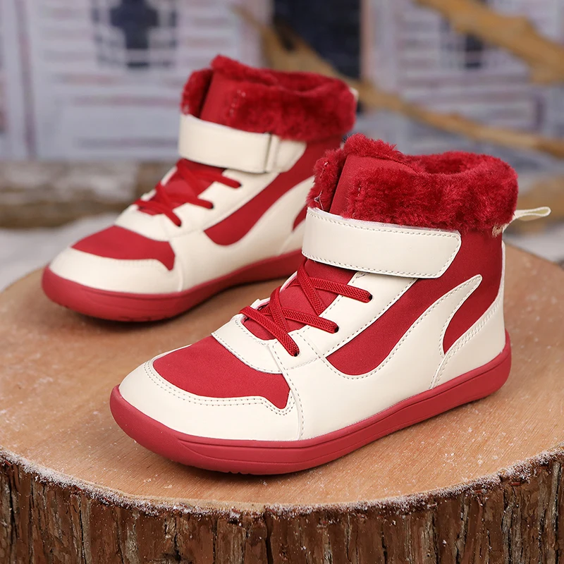 2024 Winter Children Cotton Shoes Wide Toe Barefoot Snow Boots for Boys Girls Warm Sneakers Kids High Top Casual Girls Shoes