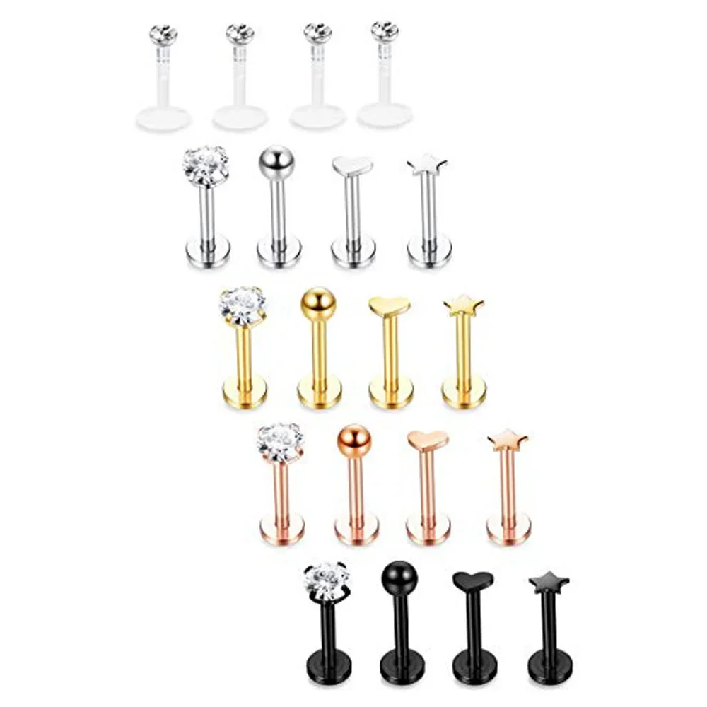 أقراط من الفولاذ المقاوم للصدأ ، ثقب مونرو ، خاتم شفة ، روك ، ميدوسا ، أقراط حلزونية ، 16 جم ، 6 ، 8 ، مجوهرات ، 10 ، 316L ، 1 من-20 #3