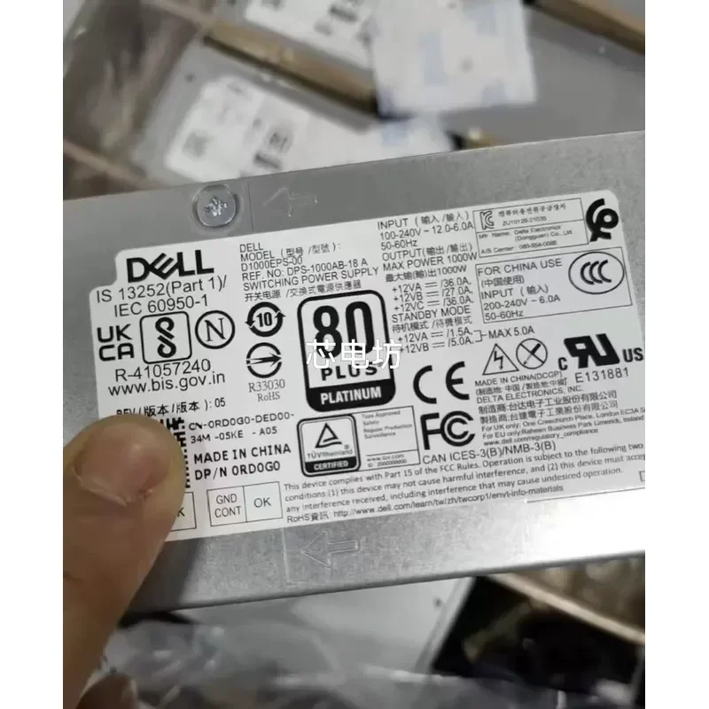 for Dell 1000W Power Supply L1000EPS-00 D1 Original Replacement PSU for Dell Desktop Workstation Server High Efficiency