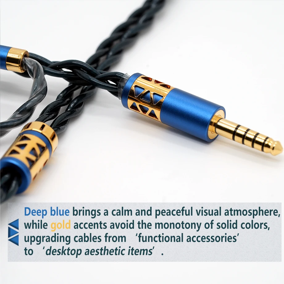 XINHS S139 Peacock Feather 4-Core Audiophile Grade 7N Single Crystal Copper Thickened High-Purity Copper Headphone Upgrade Cable