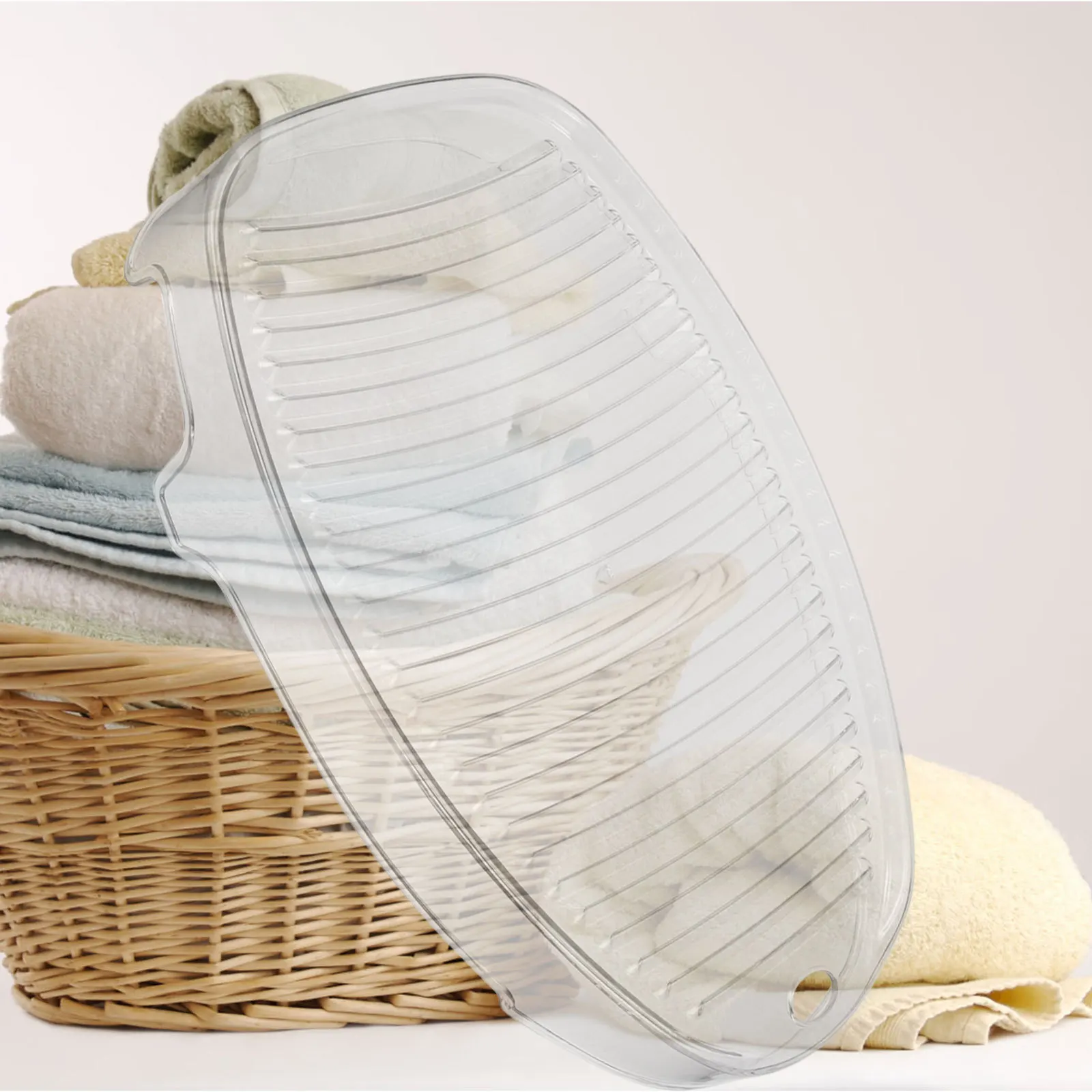 

Portable Washboard for Hand Washing Clothes Durable Plastic Design Transparent Easy to Move and Store for Travel and Home