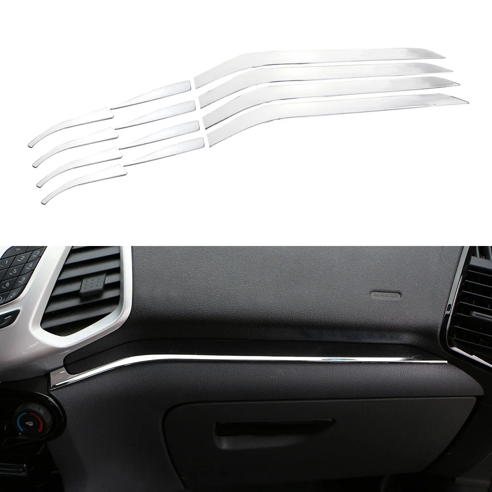 3Pcs/Set for Ford Ecosport 2013 - 2017 Abs Chrome Silver Car Glove Box Decoration Trim Storage Box Stickers Accessories