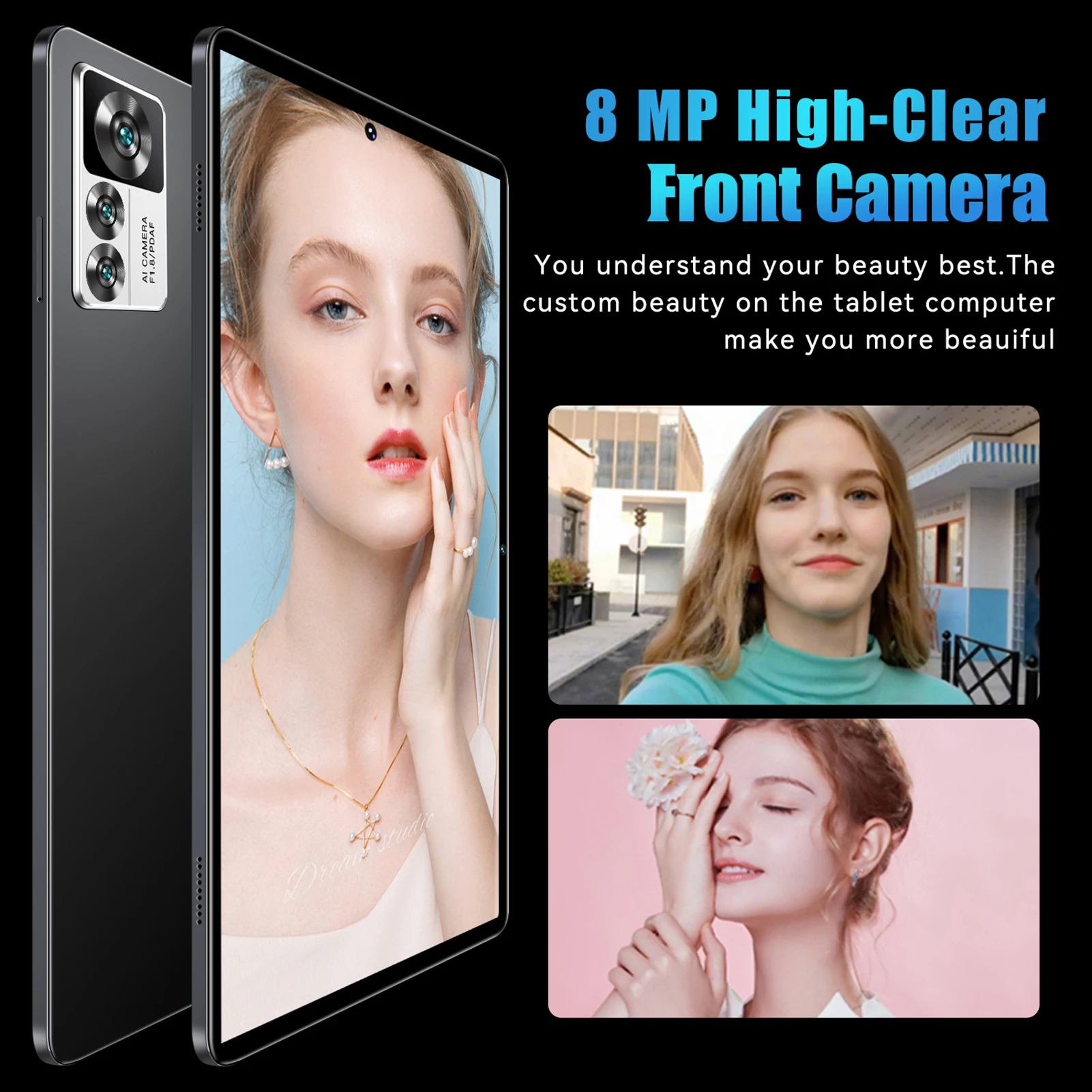 10.1 inch Tablet 8GB+256GB BT5.0 5G Calling 10-Core MTK6797 Processor 128GB Memory Large Storage Capacity 7000mAh Battery Tablet