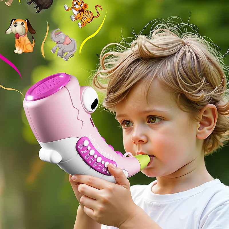 Brinquedo de chifre de desenho animado infantil simula vários sons de animais