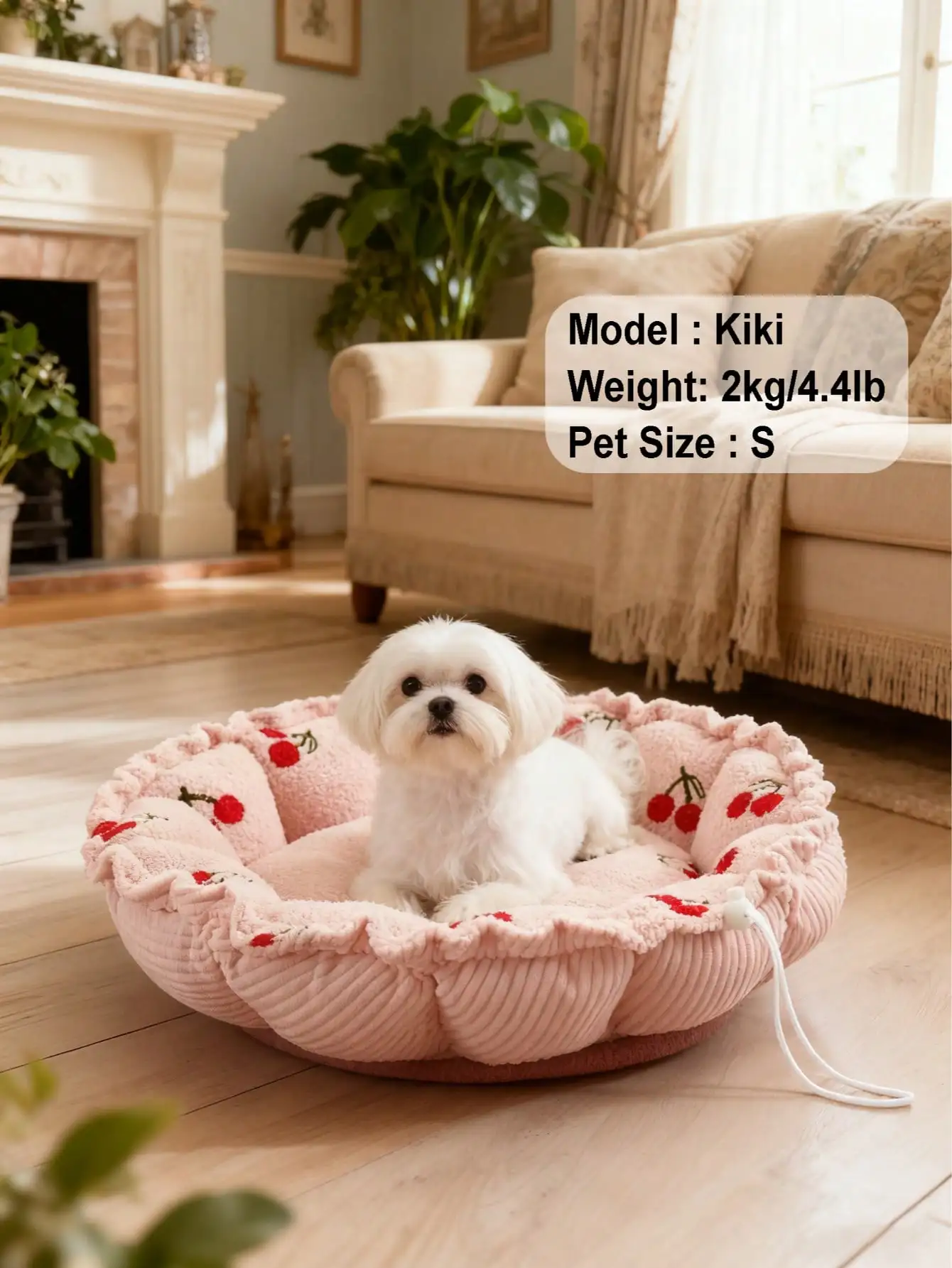 

1 шт. Двусторонняя лежанка для животных из флиса Cloud Fleece Pink Cherry, плоская подушка или гнездо на завязках, подходит для маленьких/средних кошек и собак.
