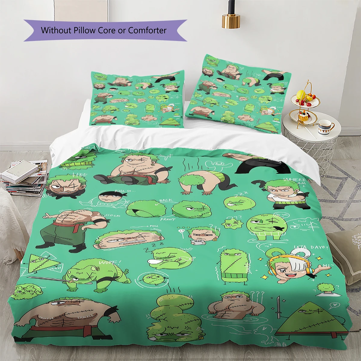 One Piece Roronoa Zoro Duvet Cover Soft Comfortable, Kids Bedding Gift, Size with Different Sizes -HE103