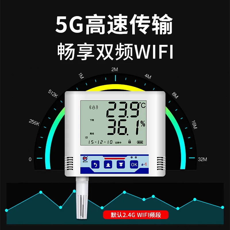 Термогигрометр, беспроводной рекордер Wi-Fi, RJ45, Ethernet, удаленная сигнализация, датчик передачи холодного хранения в помещении