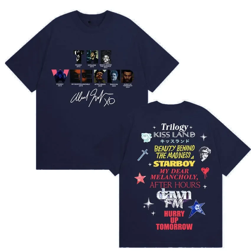 The Weeknd Shirt Vintage Washed Unisex Oversized Hip Hop Streetwear Soft Cotton Short Sleeve Tee Gift Clothing Tops Hot Sale