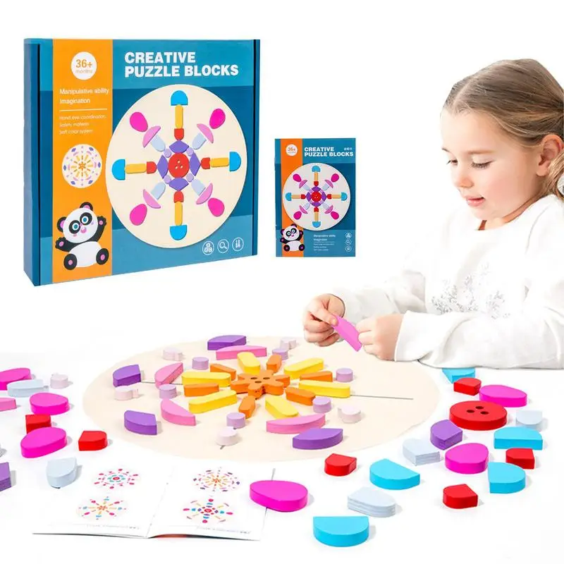 Bouwstenen Set Houten Puzzelblokken Kids Producten Natuurlijke Comfortabele Set Educatief Speelgoed Verschillende Kleuren Voor Kinderen Meisje