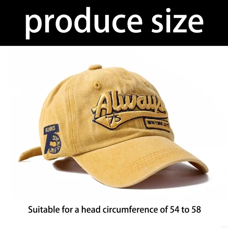 Y5JD Vintage Sport Hat Cotton Cotton Caps دائمًا تطريز أسلوب شارع قابل للتعديل #6