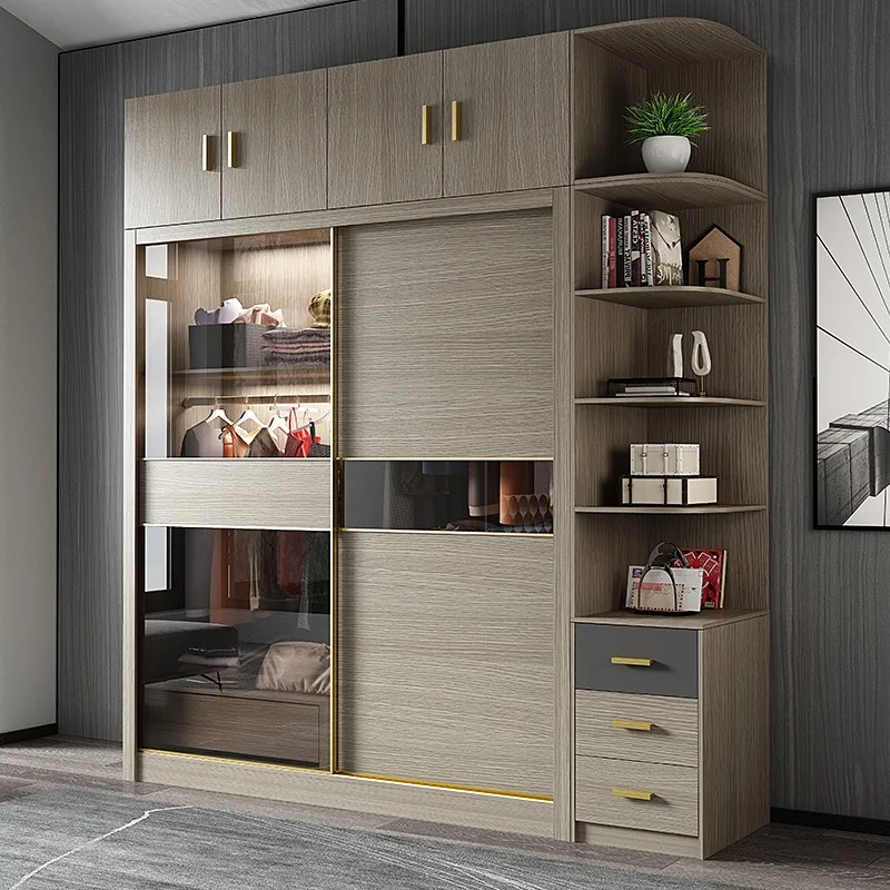 

Bedroom Closets Wooden Clothes Closet Double Wardrobe Storage Cabinet Dressing Rooms Save Beds Open Cabinets Simple Furniture