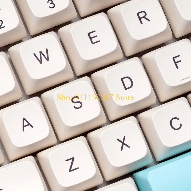 J1HC 135Pcs PBT Dye Sublimation Keycap Sea Salt for Key Cover for Mechanical Keyboard