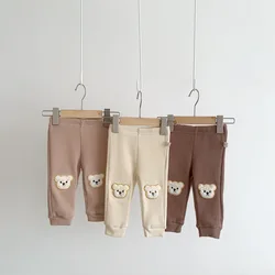 Baby Bottoms Newborn Boy Girl Bear Waffle Cotton Autumn Long Pants