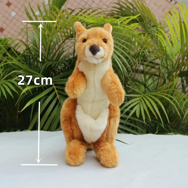 Canguro de peluche de alta fidelidad, juguete de peluche de canguro realista, muñeco de simulación de animal relleno de canguro realista, regalos de juguete para niños