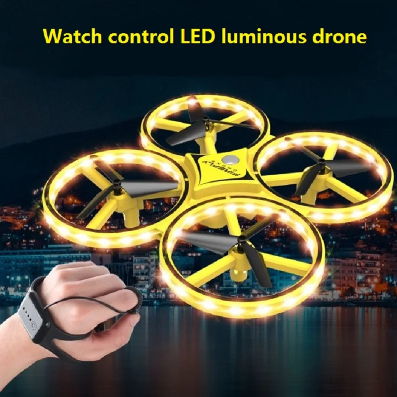 

Gesture Flying Mini Drone RC Drone Watch dron Interactive induction RC quadcopter intelligent watch remote control LED light Toy