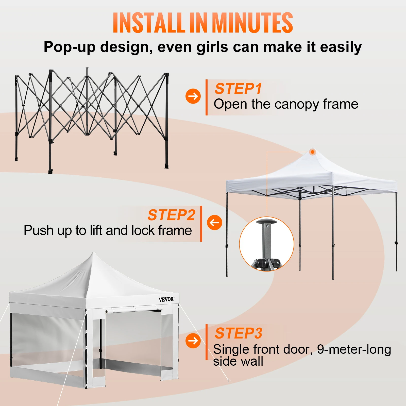 Factory Direct 2026 10x10 Pop Up Canopy Tent Outdoor Ten with Removable Sidewalls and Wheeled Bag Instant Portable Shelter