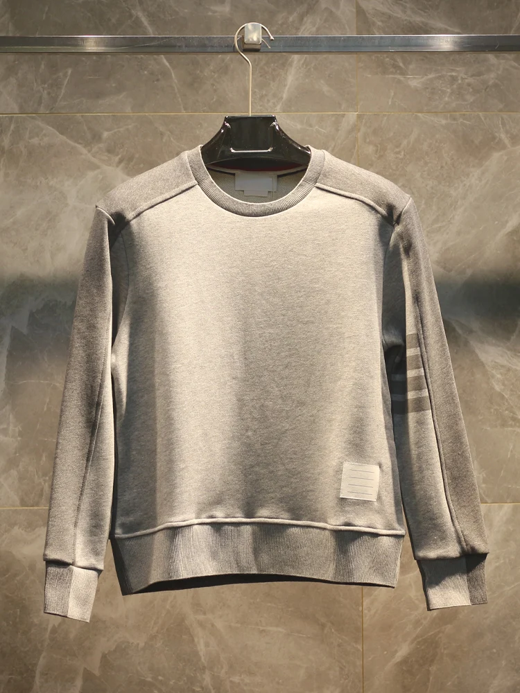 

High-End Spring Autumn Pure Cotton Casual Color Blo Hoodie ex Long Sve round Ne Sweatirt Faion Urban Sle